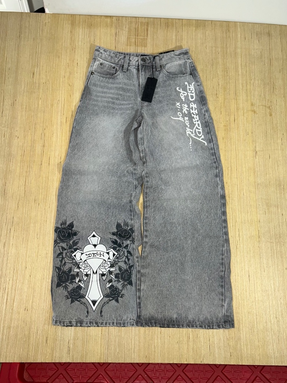 Ed Hardy Denim Baggy Jeans Women’s Size 26 Brand New